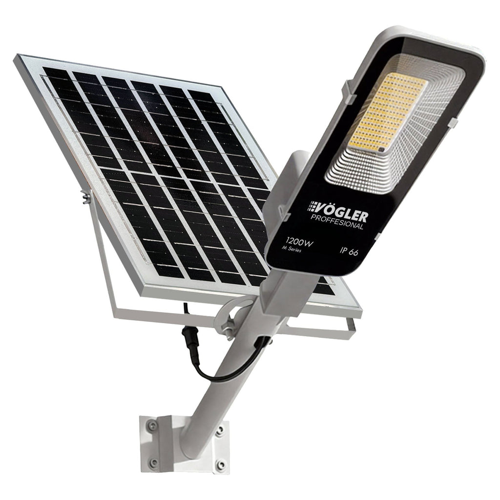 Мощна соларна лампа, сензор за здрач, дистанционно управление, Vögler Professional 1200W