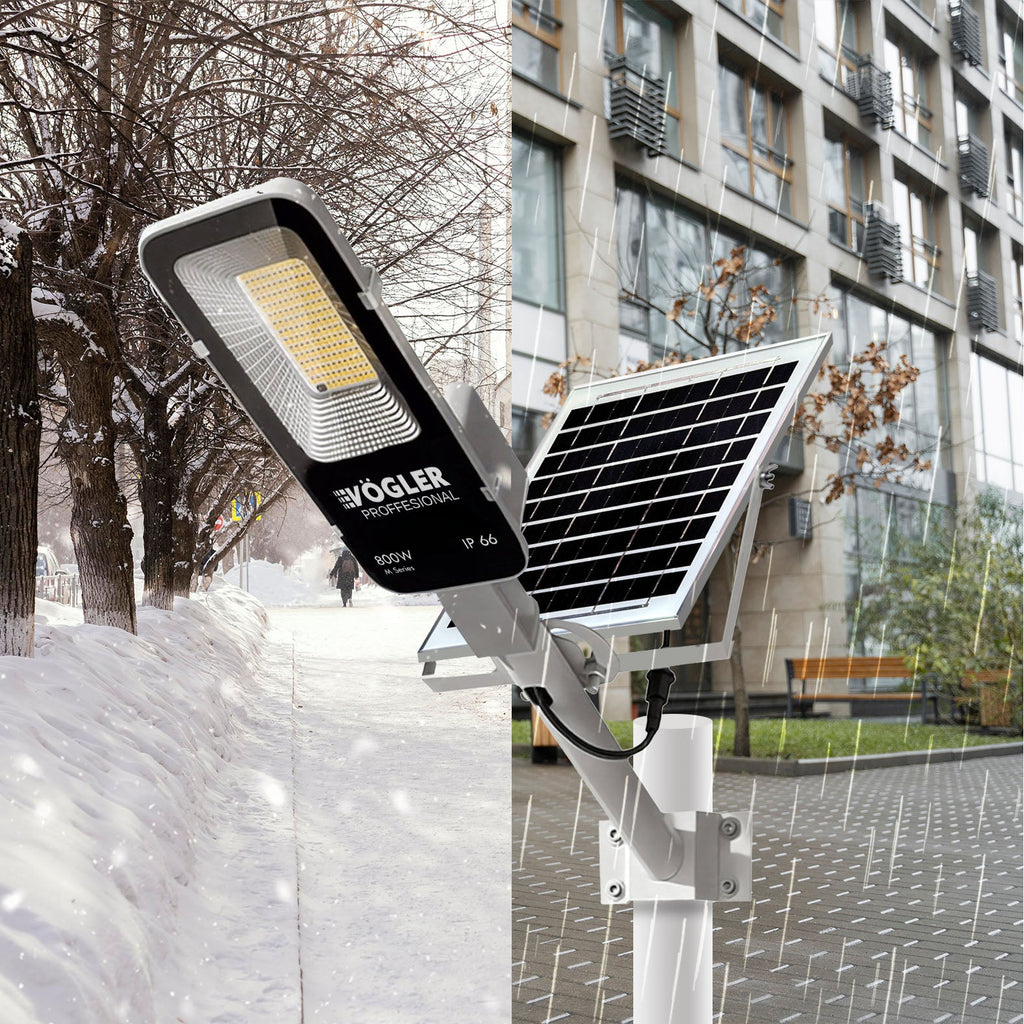 Мощна соларна лампа, сензор за здрач, дистанционно управление, Vögler Professional 800W