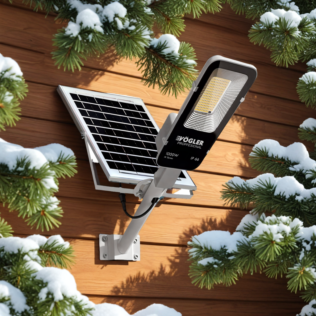 Мощна соларна лампа, сензор за здрач, дистанционно управление, Vögler Professional 1000W