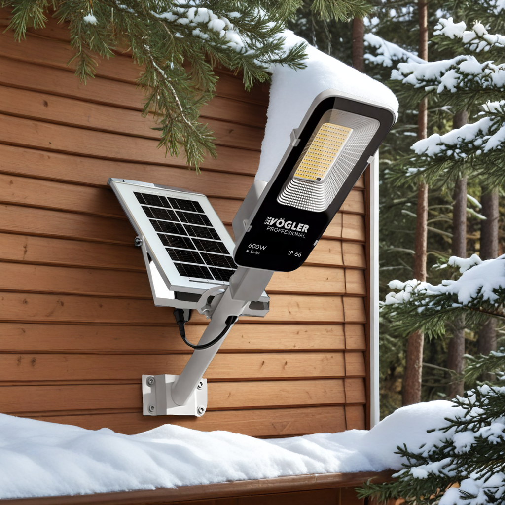 Мощна соларна лампа, сензор за здрач, дистанционно управление, Vögler Professional 600W